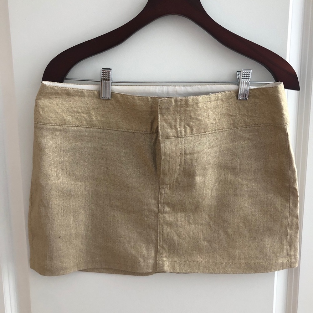 Alice + Olivia gold mini skirt 4